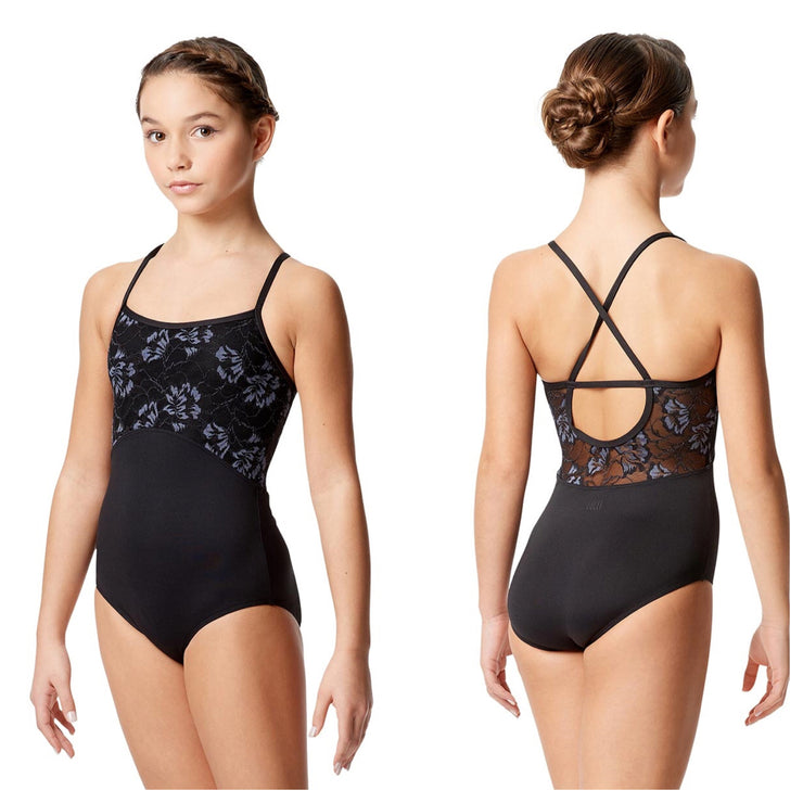 Lulli Dancewear - Gracia Colored Lace Camisole Leotard - Child (LUF587C) - Black