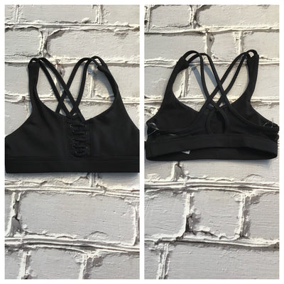 Bloch - Fiji Lace Up X Back Mesh Crop Top - Child (FT5130C) - Black - Final Sale