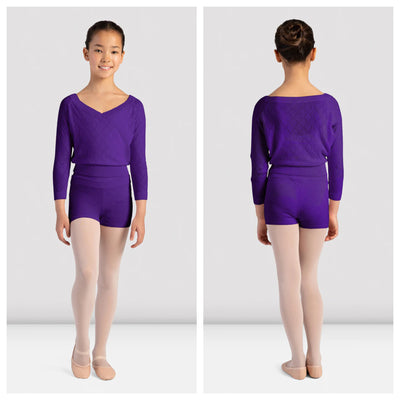 Bloch - Diamond Knit Shorts - Child (CR3544) - Amethyst