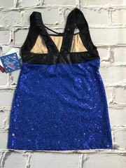 Motionwear - Blue and Black Bling Tank Top - Adult (3719-424) - Blue - Final Sale