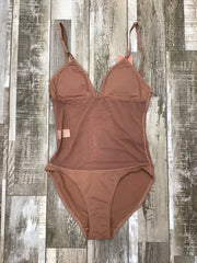 Capezio - Plunge Neck Mesh Midriff Leotard - Adult (3763W) - Mocha