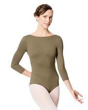 Lulli Dancewear - Nanette Three Quarter Sleeve Leotard - Adult (LUB285) - Khaki