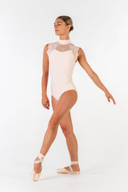 Ballet Rosa - Berenice High Lace Neckline/Open Back Leotard - Adult (1037LMA) - Poudré