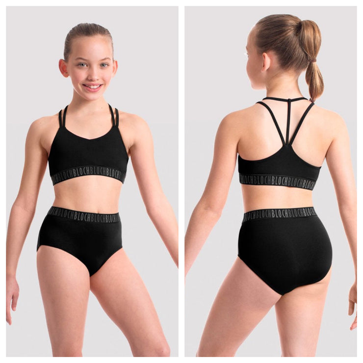 Bloch - Girls Alexia Logo Elastic Crop Top - Child (FT5088C) - Black