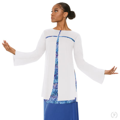 Eurotard - Split Layer Tunic - Adult (52830) - White/Rain
