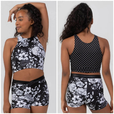 Sylvia P - Rosa Reversible Cropped Singlet- Child/Adult (21-11-GHY-012) - Black Final Sale