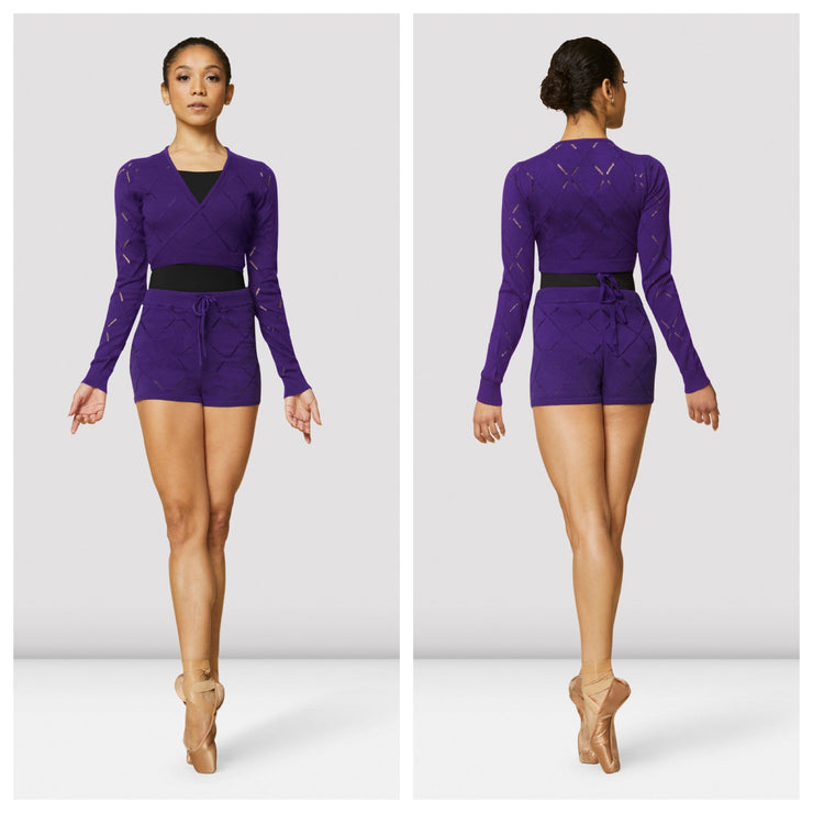 Bloch - Long Sleeve Knitted Wrap Top - Adult (Z3129) - Amethyst