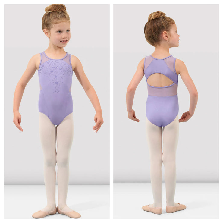 Bloch - Flower Vine Embroidery Tank Leotard - Child (CL4635) - Lilac