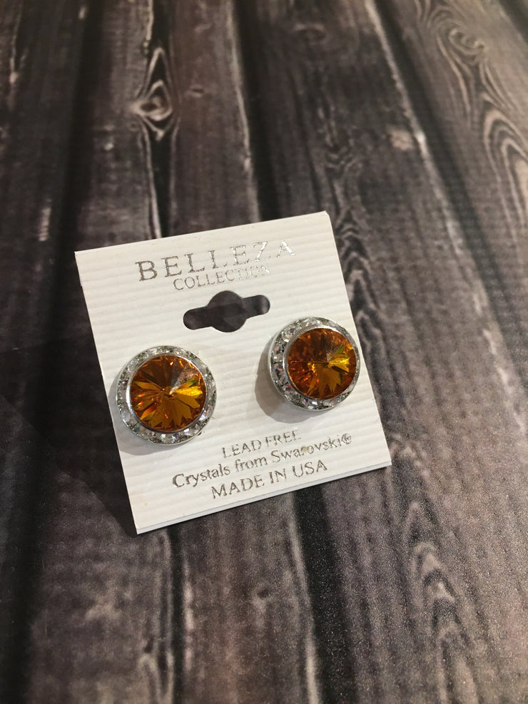 Belleza Collection - Swarovski Crystals Pierced Earrings - 15mm