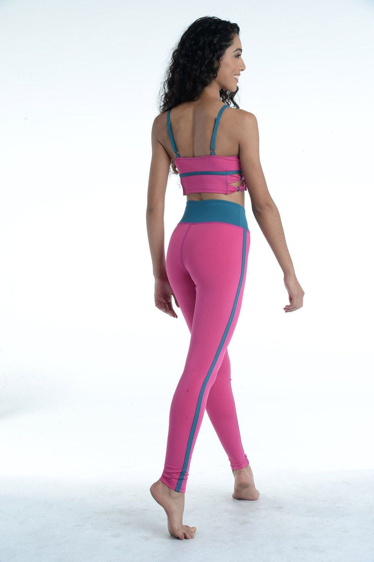 Danz N Motion - Full Length Legging with Side Stripe - Child/Adult (20412C/20412A) - Fierce Magenta - Final Sale