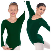 Eurotard Long Sleeve Leotard with Cotton Lycra® - Child/Adult (10408/10265) - Hunter