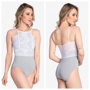 So Danca - Eley Halter Leotard - Adult (RDE-2517) - Light Grey/White