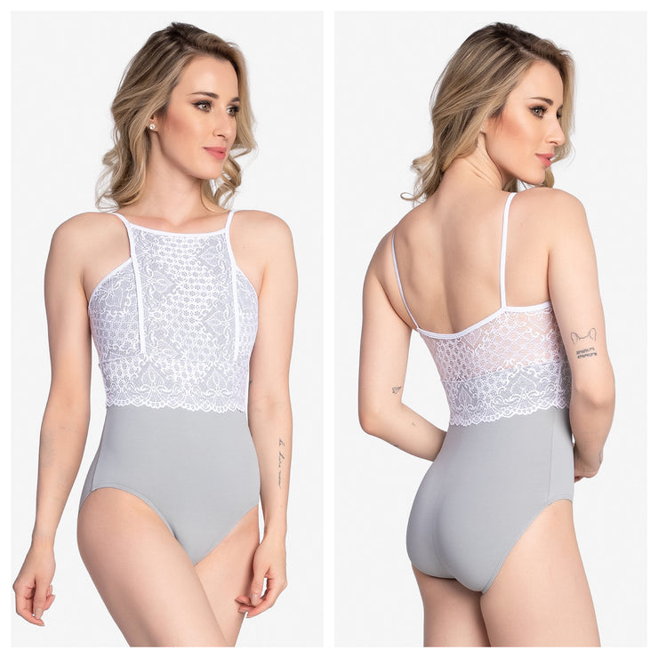 So Danca - Eley Halter Leotard - Adult (RDE-2517) - Light Grey/White