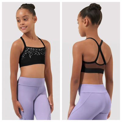 Bloch - Flower Vine Camisole Crop Top - Child (CZ9357) - Black