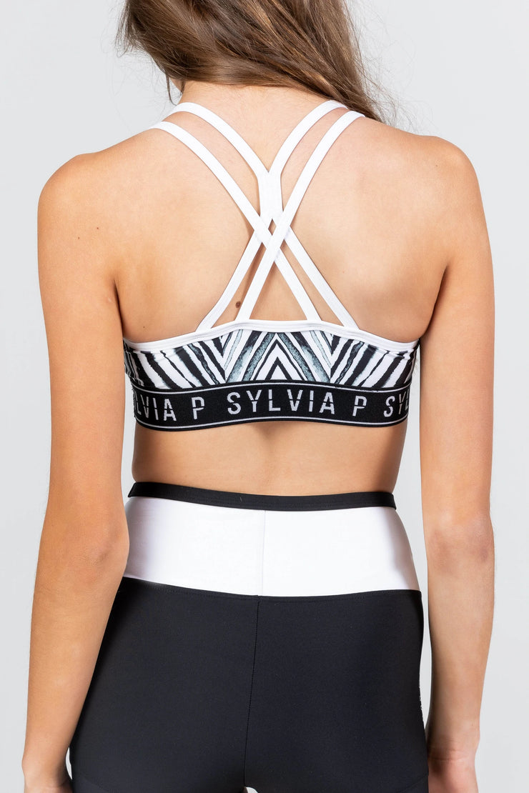 Sylvia P - Zazu Crop Top - Adult - Black and White - Final Sale