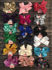 Hair Bows - Sequin - Various Colors