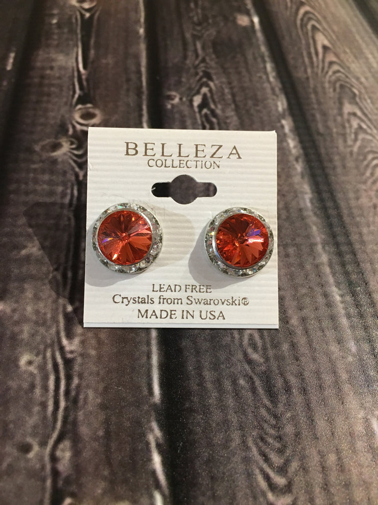 Belleza Collection - Swarovski Crystals Pierced Earrings - 15mm