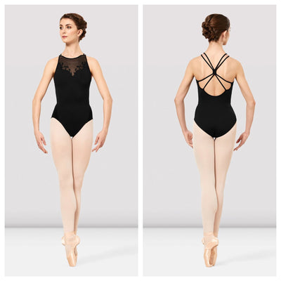 Bloch - Tween Sora Mesh Cross Back Embroidered Leotard - Tween (TWL2327) - Black
