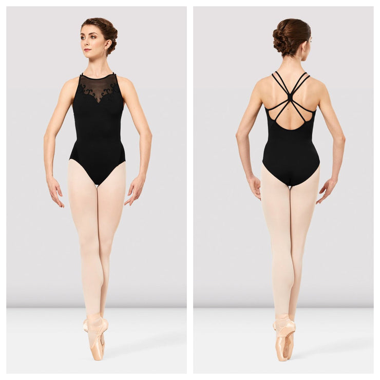 Bloch - Tween Sora Mesh Cross Back Embroidered Leotard - Tween (TWL2327) - Black