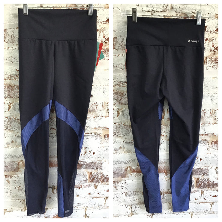 So Danca - Trinys Full Length Mesh Insert Legging - Adult (F-14289ES) - Jet Blue/Navy - Final Sale