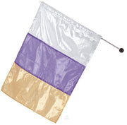Eurotard - Metallic Tricolor Dance Flag (13FLM) - Silver/Purple/Gold