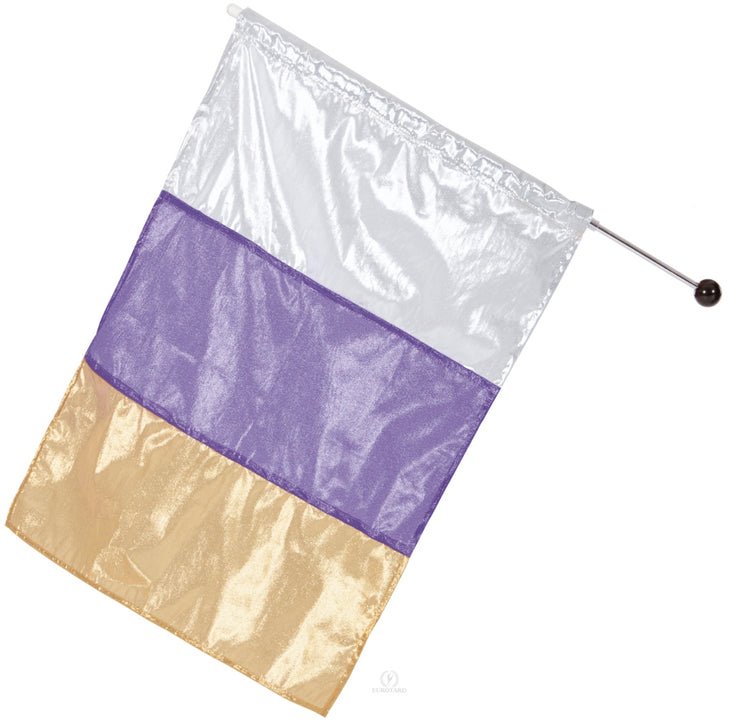 Eurotard - Metallic Tricolor Dance Flag (13FLM) - Silver/Purple/Gold