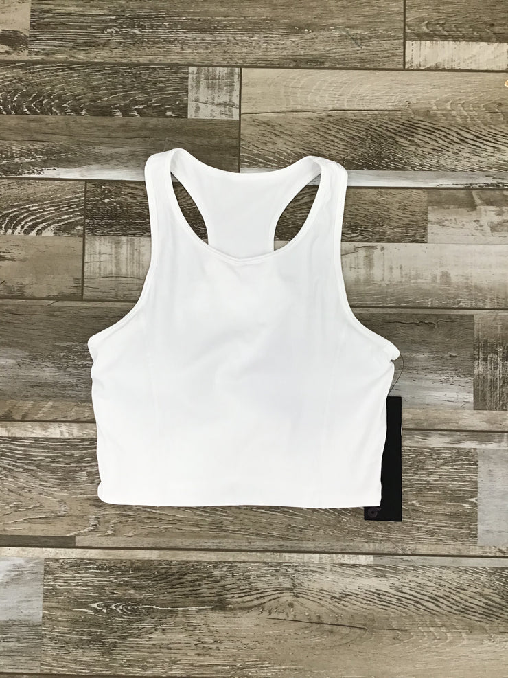 Mono B -Ribbed Racerback Cropped Active Top (AT-B0488) - White - Final Sale