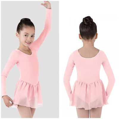 Bloch - Girls Long Sleeve Skirted Leotard - Child (CL5309) - Light Pink