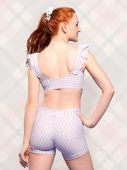 Eleve Dancewear - Ellen Crop Top - Adult - Lavender Gingham - Final Sale