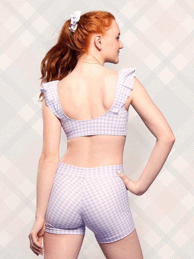 Eleve Dancewear - Ellen Crop Top - Adult - Lavender Gingham - Final Sale