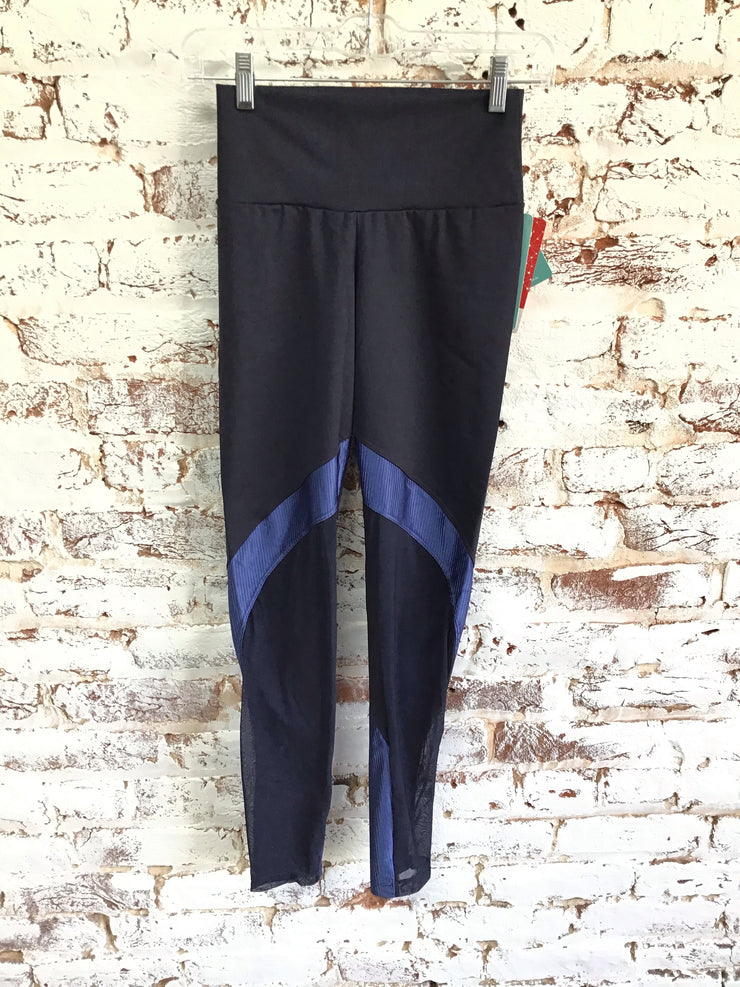 So Danca - Trinys Full Length Mesh Insert Legging - Adult (F-14289ES) - Jet Blue/Navy - Final Sale