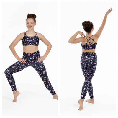 Bloch By Flo Active - X Back Bra Top - Child (FM1401) - Falling Petals - Final Sale