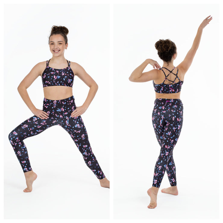 Bloch By Flo Active - X Back Bra Top - Child (FM1401) - Falling Petals - Final Sale