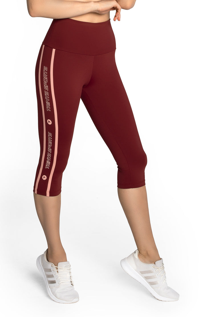 So Danca - ES Capri Legging - Adult (F-14209ES) - Bordeaux/Petal Pink - Final Sale