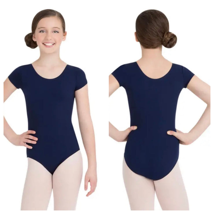 Capezio - Basic Short Sleeve Leotard - Child (TB132C) - Navy