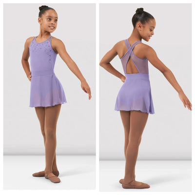 Bloch - Flower Vine Cross Back Tank Dress - Child (CL4625) - Lilac
