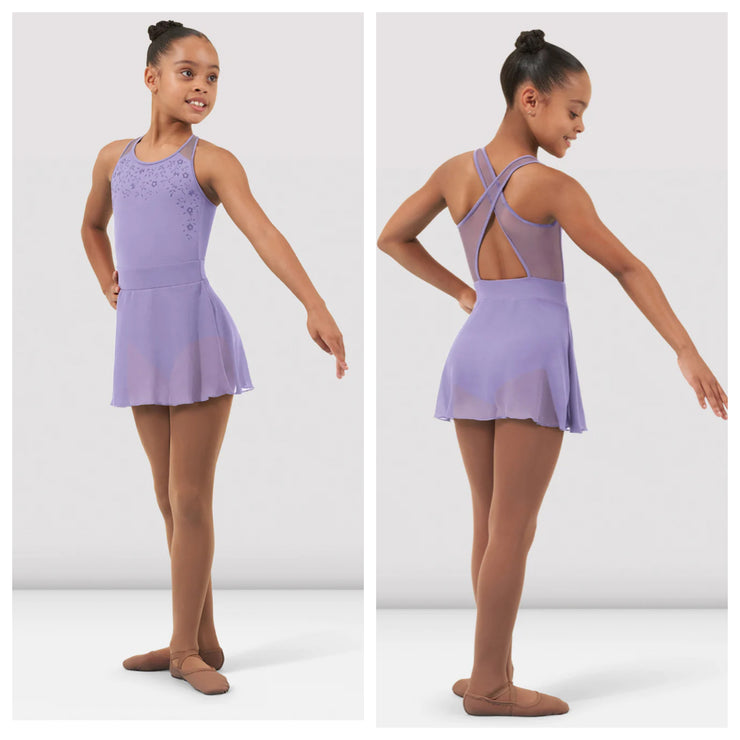 Bloch - Flower Vine Cross Back Tank Dress - Child (CL4625) - Lilac