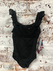 Motionwear - Flutter Neck Empire Seam Leotard - Child (2414-340) - Black -Final Sale