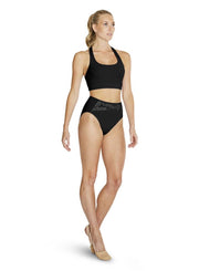 Bloch - Floral Mesh Layered High Leg Brief - Adult (FR5094) - Black - Final Sale