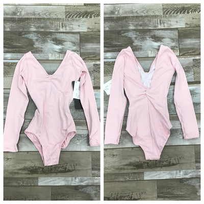 So Danca - Ruth Long Sleeve Leotard with Pinch Front and Low Back - Child (SL118) - Light Pink