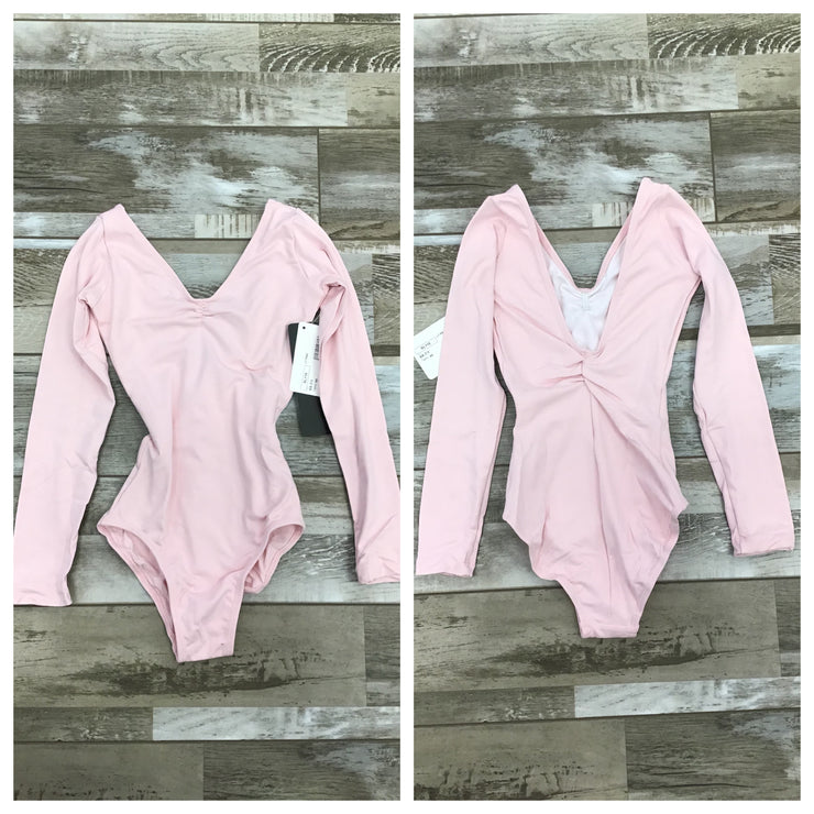 So Danca - Ruth Long Sleeve Leotard with Pinch Front and Low Back - Child (SL118) - Light Pink