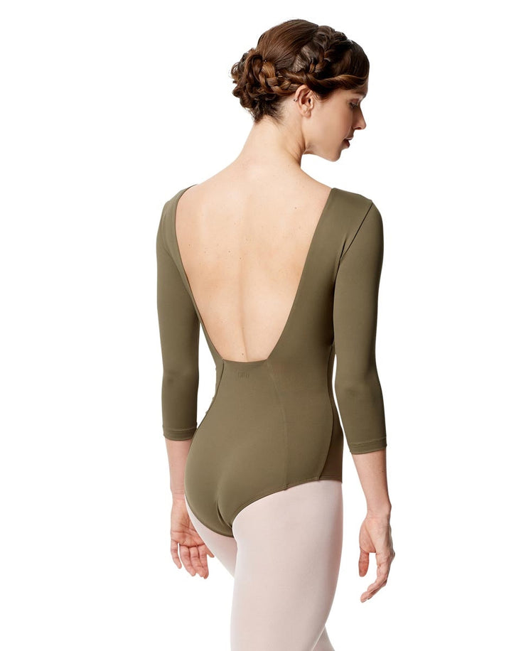 Lulli Dancewear - Nanette Three Quarter Sleeve Leotard - Adult (LUB285) - Khaki