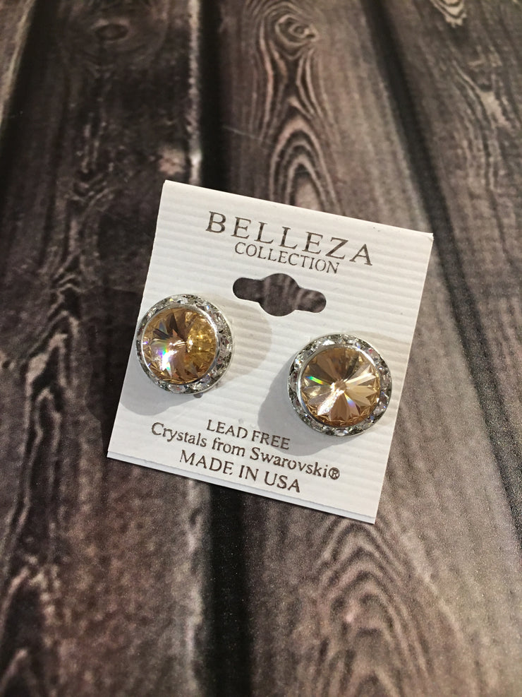 Belleza Collection - Swarovski Crystals Pierced Earrings - 15mm