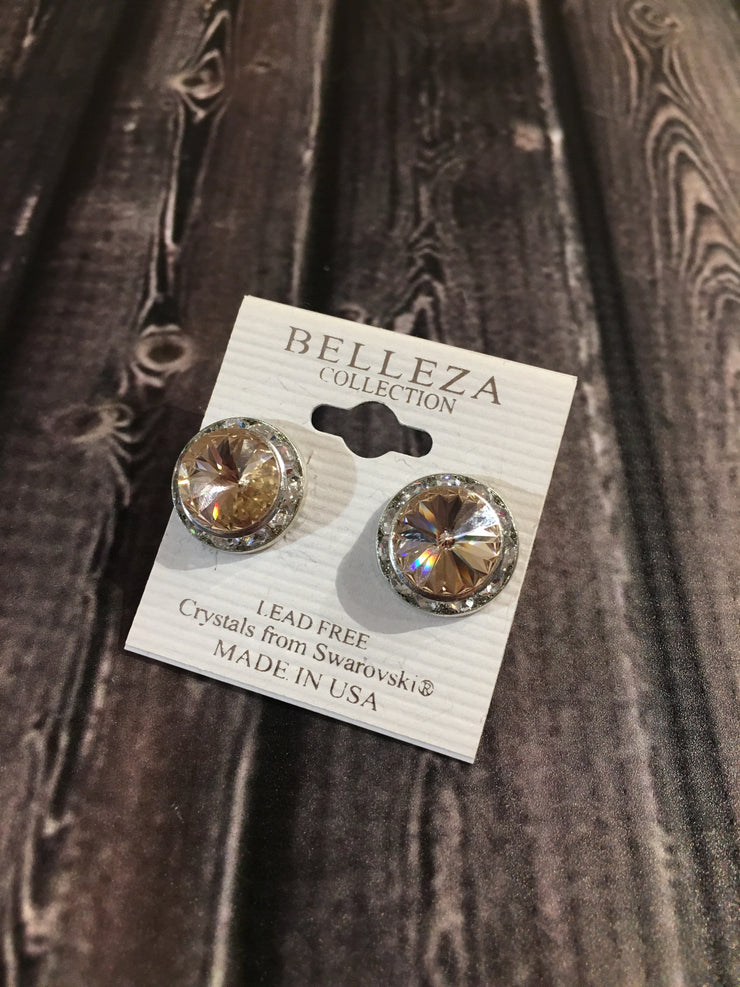 Belleza Collection - Swarovski Crystals Pierced Earrings - 15mm