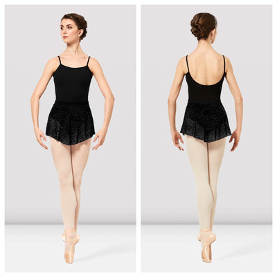 Bloch - Janise Animal Print Mesh Pull On Skirt - Adult (R2311) - Black - Final Sale