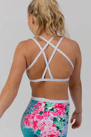 Sylvia P - Azalea Blooms Crop Top - Adult (21-11-GHY-010) - Green Final Sale