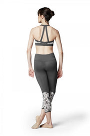 Bloch - Printed Mesh Side Panel Crop Top  - Adult (FT5052) - Ebony - Final Sale