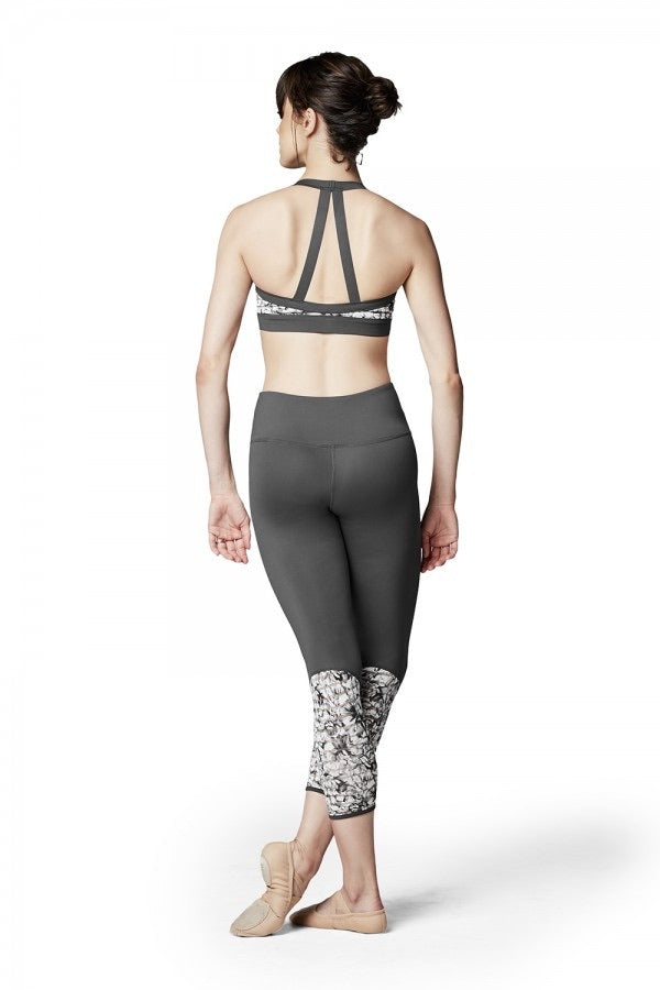 Bloch - Printed Mesh Side Panel Crop Top  - Adult (FT5052) - Ebony - Final Sale