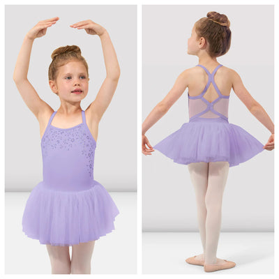 Bloch - Flower Vine Mesh Back Camisole Tutu Leotard - Child (CL4687) - Lilac
