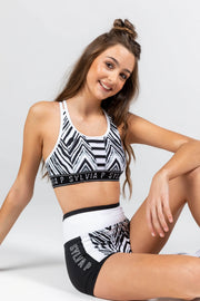 Sylvia P - Zazu Crop Top - Adult - Black and White - Final Sale